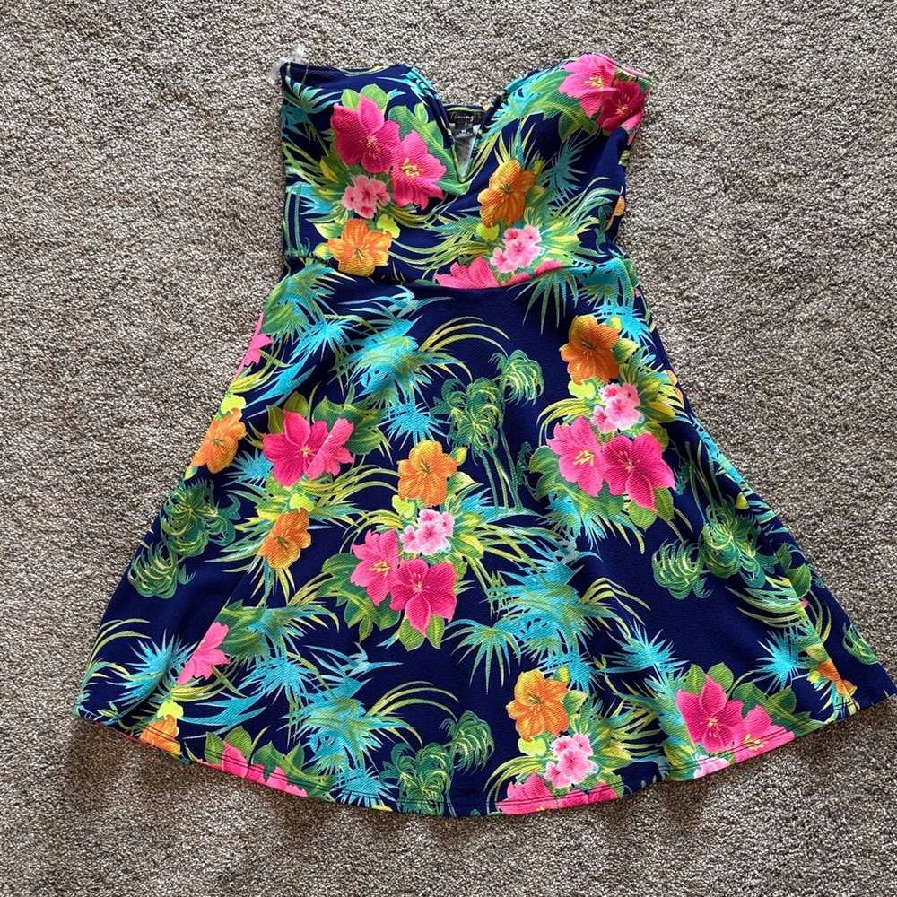 Floral Strapless Dress